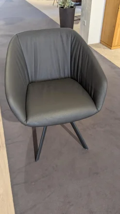 Wimmer Stuhlsets|6er-Set Stuhl 18hundert Leder Colorado 756 Anthrazit Gestell Schwarzgrau