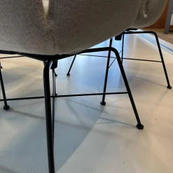 COR Stuhlsets|3er-Set Stuhl Jalis Stoff 8081 Muschel Grau Gestell Schwarz