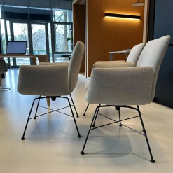 COR Stuhlsets|3er-Set Stuhl Jalis Stoff 8081 Muschel Grau Gestell Schwarz