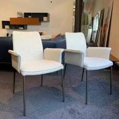 Christine Kröncke Stuhlsets|2er-Set Stuhl Jaro 200 Stoff Alina 071 Fawn Keder Leder Comfort Fango