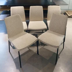 Christine Kröncke Stuhlsets|5er-Set Stuhl Jaro 100 Stoff Frozen Harmony Gestell Schwarz