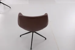 Werther Stuhlsets|4er-Set Stuhl Jona Innen Stoff U3255K Braun Rot Außen Leder L9999A Braun Rot Gestell Schwarz