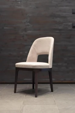 Flexform Stuhlsets|6er-Set Stuhl Judith Stoff Evelin 582 Grau Gestell Holz Schwarz