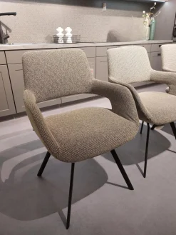 Venjakob Stuhlsets|3er-Set Stuhl July Stoff Freiburg Stone Beige Grau Gestell Metall Anthrazit Pulverbeschichtet