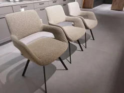 Venjakob Stuhlsets|3er-Set Stuhl July Stoff Freiburg Stone Beige Grau Gestell Metall Anthrazit Pulverbeschichtet