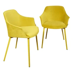 Mobliberica Stuhlsets|2er-Set Stuhl Kedua Bezug BEL-105 A Dreieckiges Metallrohrgestell