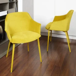 Mobliberica Stuhlsets|2er-Set Stuhl Kedua Bezug BEL-105 A Dreieckiges Metallrohrgestell