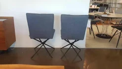 WK Wohnen Stuhlsets|2er-Set Stuhl Koa WK 703 Stoff JAB W1 Woolen Grau Kreuzfuß Puverbeschichtet Schwarz