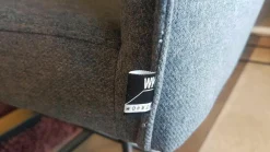 WK Wohnen Stuhlsets|2er-Set Stuhl Koa WK 703 Stoff JAB W1 Woolen Grau Kreuzfuß Puverbeschichtet Schwarz