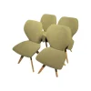 Niehoff Stuhlsets|4er-Set Stuhl Linea Dining Trend Time Stoff Malera L Olive Grün Gestell Wildeiche Geölt Fest