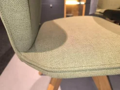 Niehoff Stuhlsets|4er-Set Stuhl Linea Dining Trend Time Stoff Malera L Olive Grün Gestell Wildeiche Geölt Fest