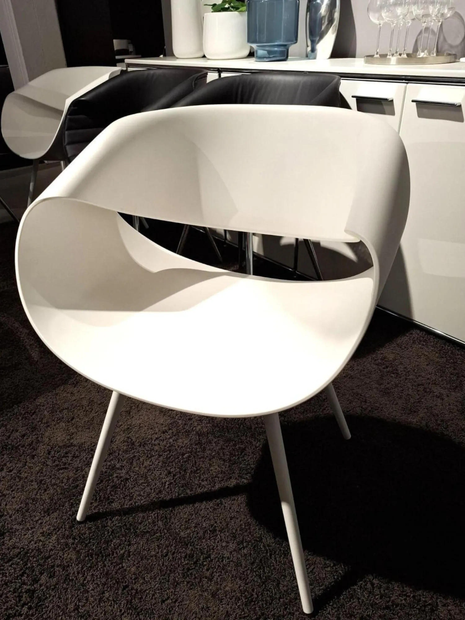 Züco Stuhlsets|6er-Set Stuhl Little Perillo Leder Premium Schwarz Kunststoff Weiß