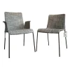 Walter Knoll Stuhlsets|2er-Set Stuhl Liz Mit Und Ohne Armlehne Stoff TAO 7734 Grau Gestell Stahl Pulverbeschichtet
