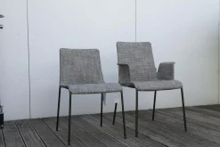 Walter Knoll Stuhlsets|2er-Set Stuhl Liz Mit Und Ohne Armlehne Stoff TAO 7734 Grau Gestell Stahl Pulverbeschichtet