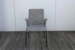 Walter Knoll Stuhlsets|2er-Set Stuhl Liz Mit Und Ohne Armlehne Stoff TAO 7734 Grau Gestell Stahl Pulverbeschichtet