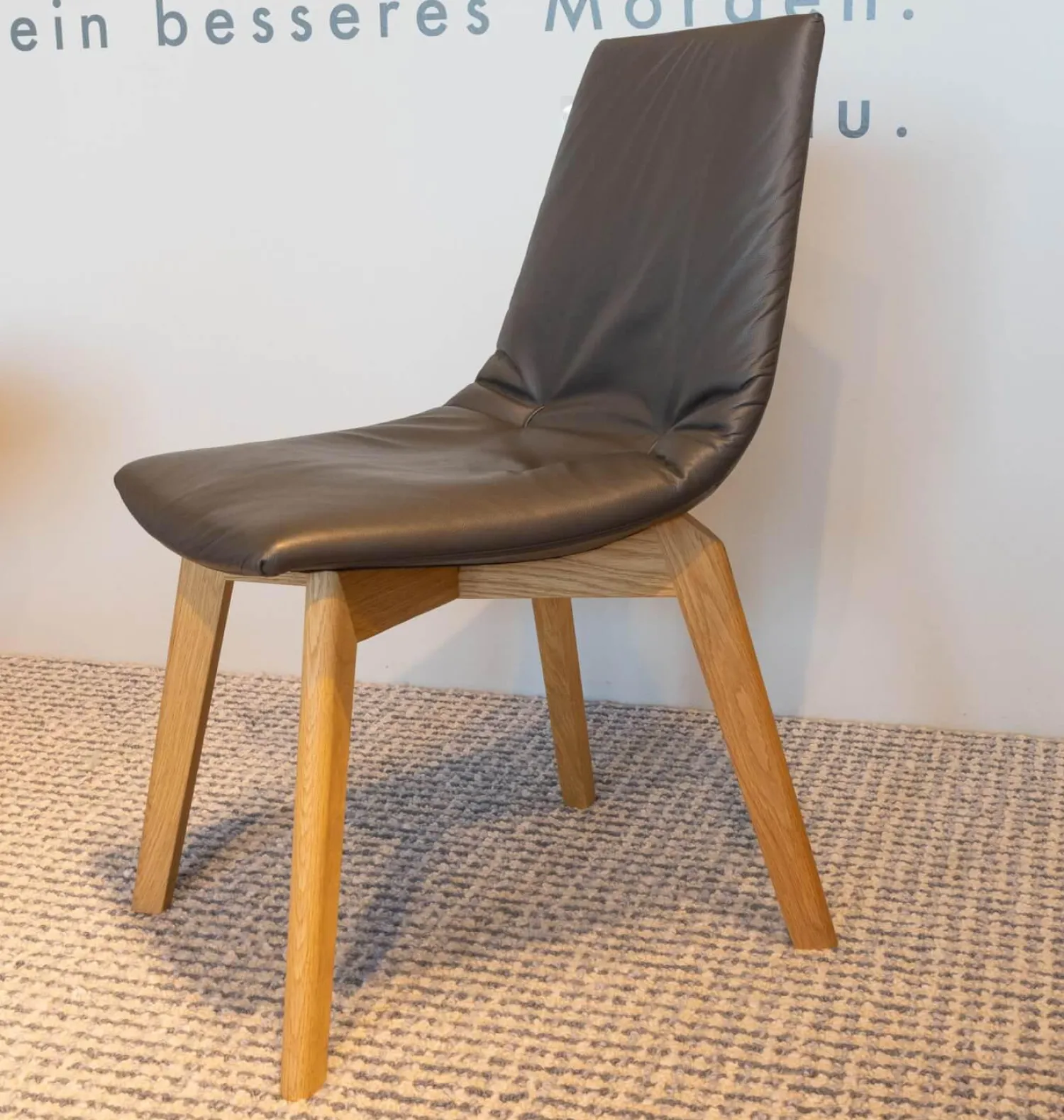 Team 7 Stuhlsets|4er-Set Stuhl Lui Leder L1 Schwarzbraun Gestell Eiche Naturöl