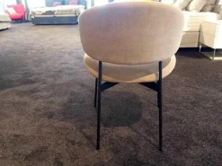 More Stuhlsets|2er-Set Stuhl Luz Stoff Sahara Beige ohne Armlehne Gestell Schwarz