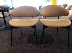 More Stuhlsets|2er-Set Stuhl Luz Stoff Sahara Beige Gestell Schwarz