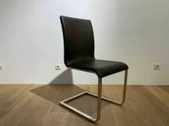 Girsberger Stuhlsets|3er-Set Stuhl Lynn B106 Leder Donna Mokka 5000 Braun Gestell Edelstahl