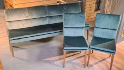 Nouvion Stuhlsets|2er-Set Stuhl Mit Bank Stoff Trivisio Lugano Skyblue Gestell Eiche Bianco Geölt