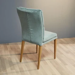 Nouvion Stuhlsets|2er-Set Stuhl Mit Bank Stoff Trivisio Lugano Skyblue Gestell Eiche Bianco Geölt