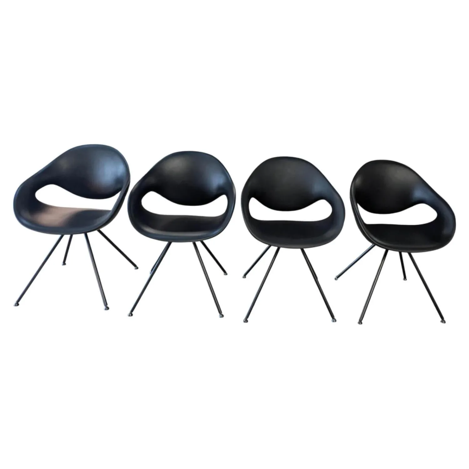 Tonon Stuhlsets|4er-Set Stuhl Moon Integralschaum Schwarz Füße Schwarz