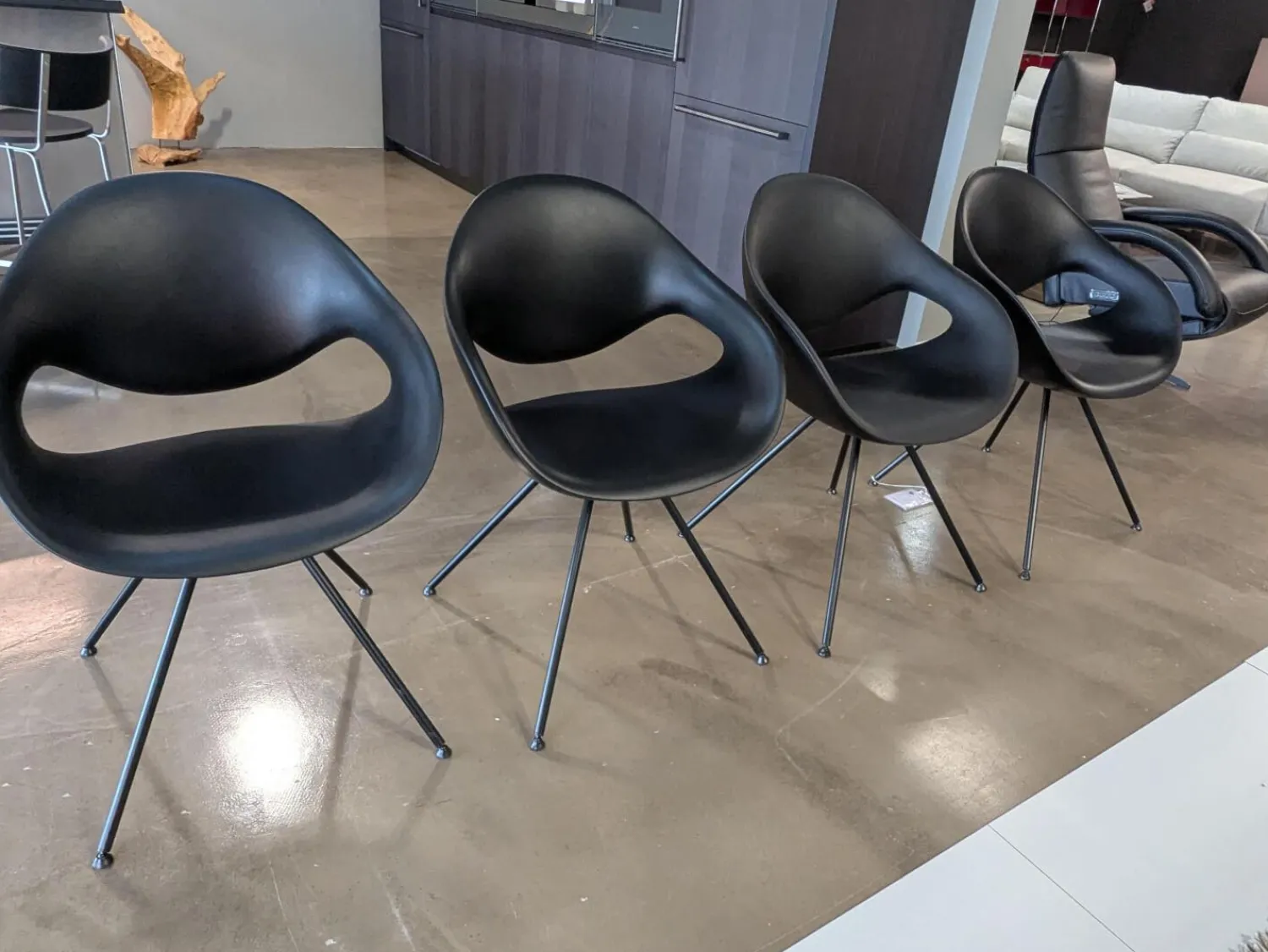 Tonon Stuhlsets|4er-Set Stuhl Moon Integralschaum Schwarz Füße Schwarz