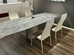 Cattelan Italia Stuhlsets|4er-Set Stuhl Norma Couture H Beige 951 Castoro mit Leder bezogen