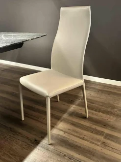 Cattelan Italia Stuhlsets|4er-Set Stuhl Norma Couture H Beige 951 Castoro mit Leder bezogen