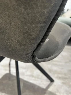 Natura Stuhlsets|4er-Set Stuhl Nottingham Stoff Microfaser Aberdeen Anthrazit Stativ Gestell Eisen Schwarz