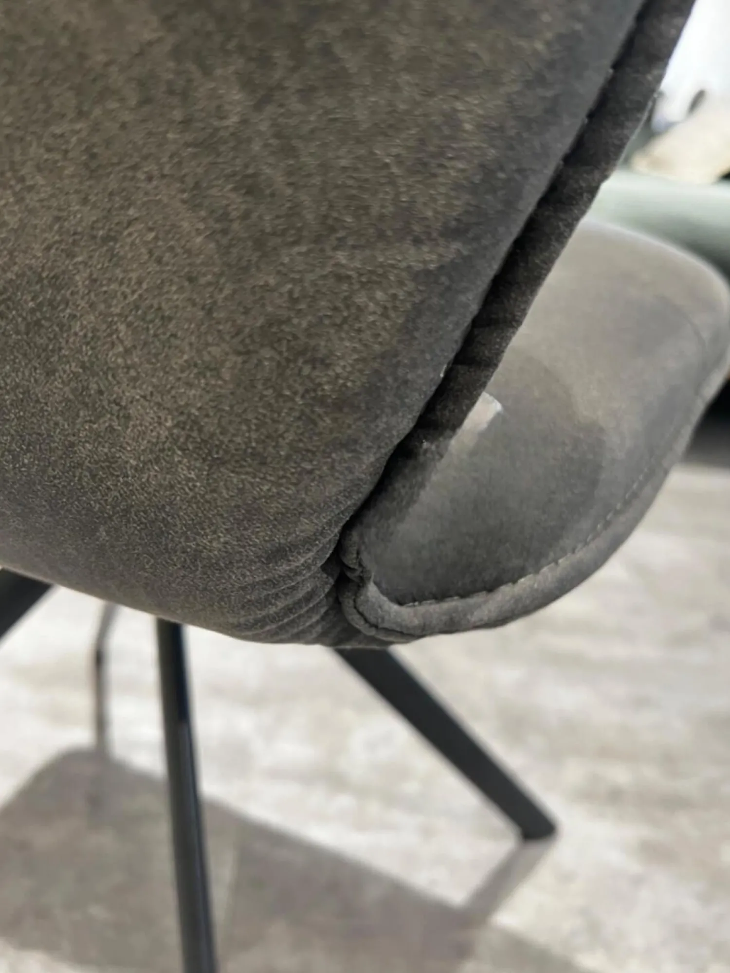 Natura Stuhlsets|4er-Set Stuhl Nottingham Stoff Microfaser Aberdeen Anthrazit Stativ Gestell Eisen Schwarz