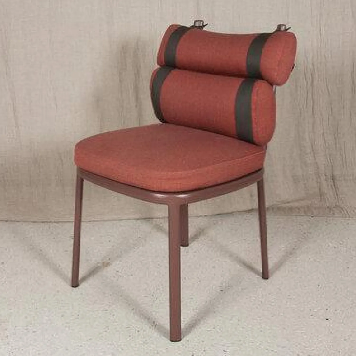 Kettal Gartenstühle|2er-Set Stuhl Outdoor Roll Stoff 308 Sandstone Laminate Gestell Sepia