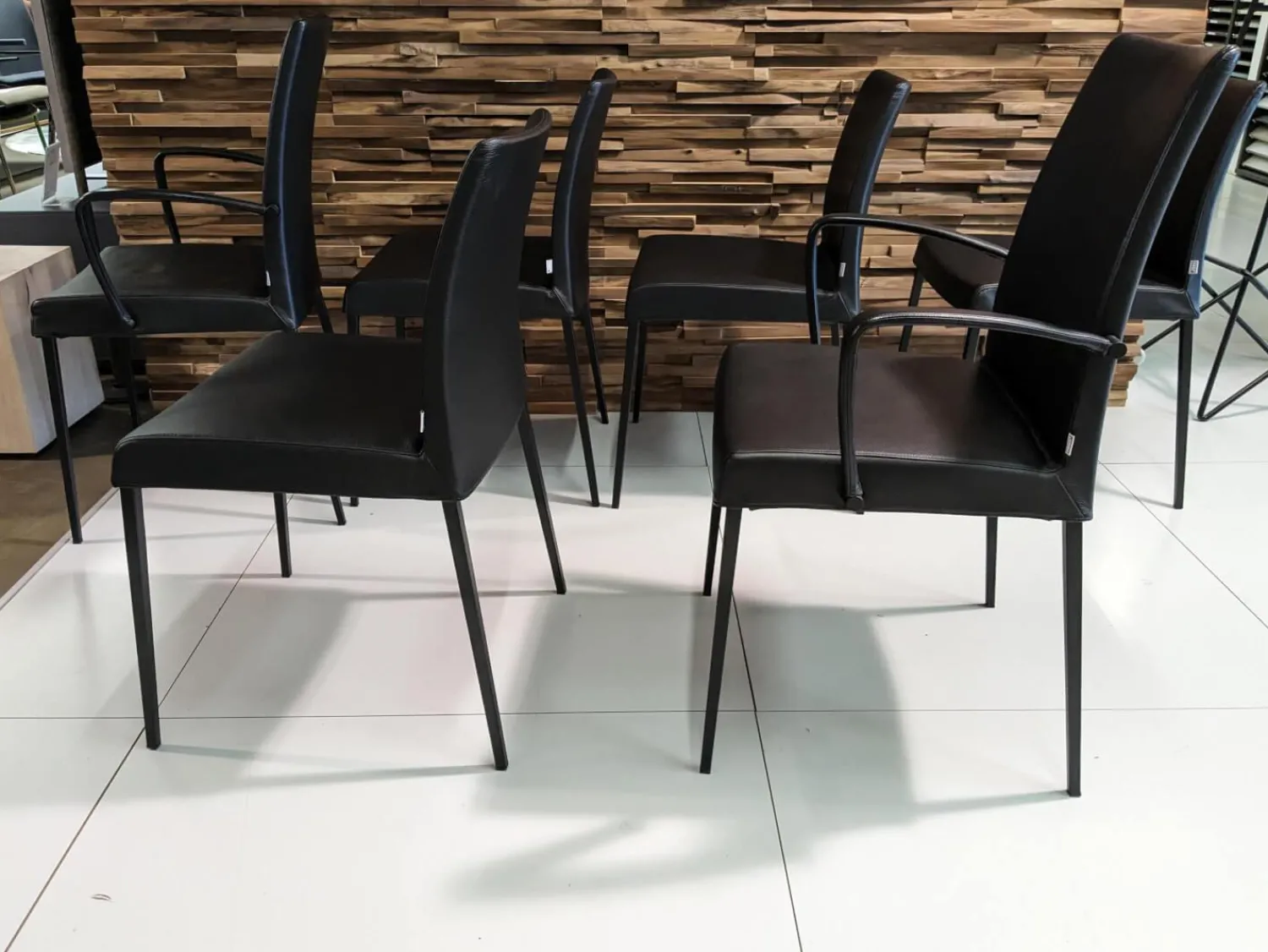 Jori Stuhlsets|6er-Set Stuhl Perla Leder Celia Nero