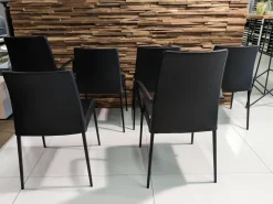 Jori Stuhlsets|6er-Set Stuhl Perla Leder Celia Nero