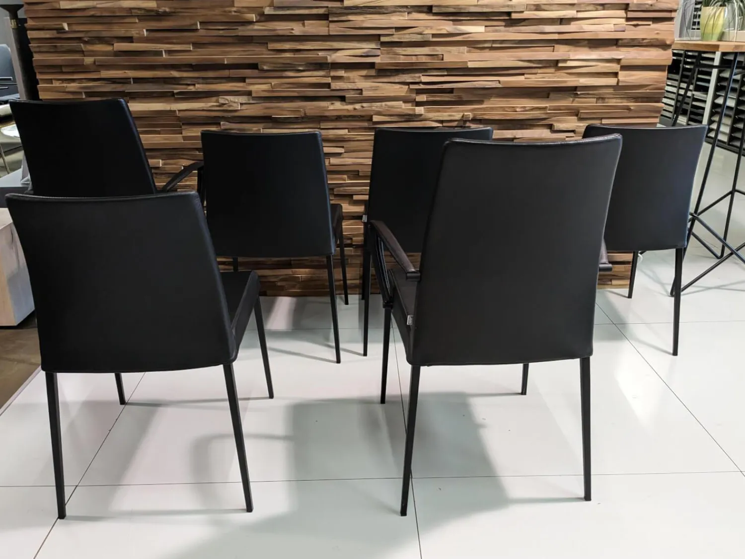 Jori Stuhlsets|6er-Set Stuhl Perla Leder Celia Nero