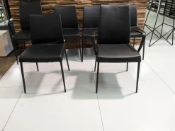 Jori Stuhlsets|6er-Set Stuhl Perla Leder Celia Nero