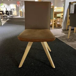 Koinor Stuhlsets|2er-Set Stuhl S1250 S3V Schemel 9 Massiv Wildeiche Natur 2207 Bezug Leder A India Musk Stoff 16 London 39 Schale S3