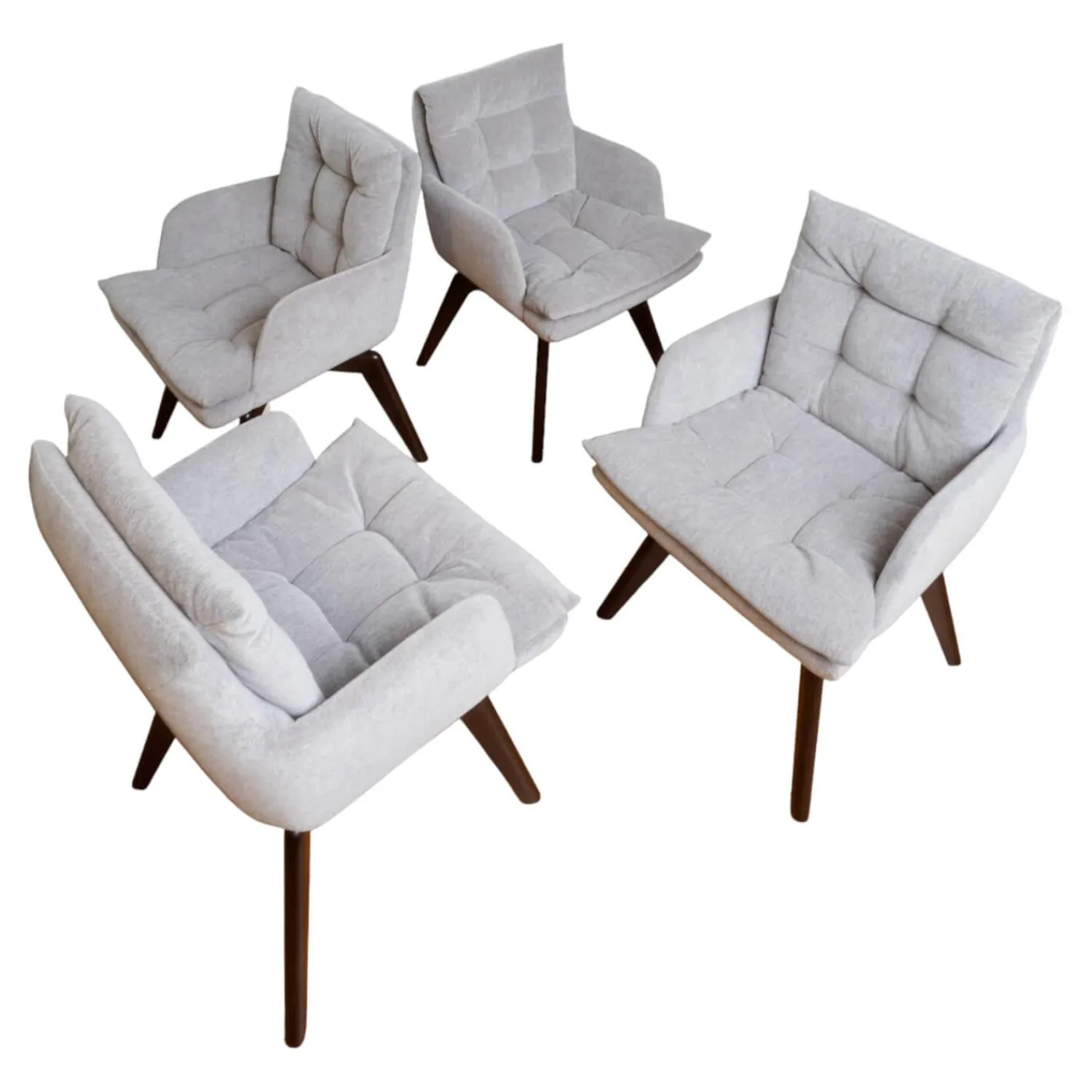 IP Design Stuhlsets|4er-Set Stuhl Soulmade Dining Stoff Tommy 1783-180 Grau Gestell Eiche Wengefarbig