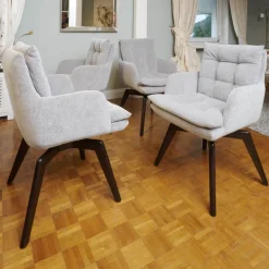 IP Design Stuhlsets|4er-Set Stuhl Soulmade Dining Stoff Tommy 1783-180 Grau Gestell Eiche Wengefarbig