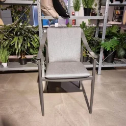 Stern Gartenstühle|Stuhlsets|4er-Set Stuhl Vanda Stoff Seidengrau Gestell Aluminium Anthrazit