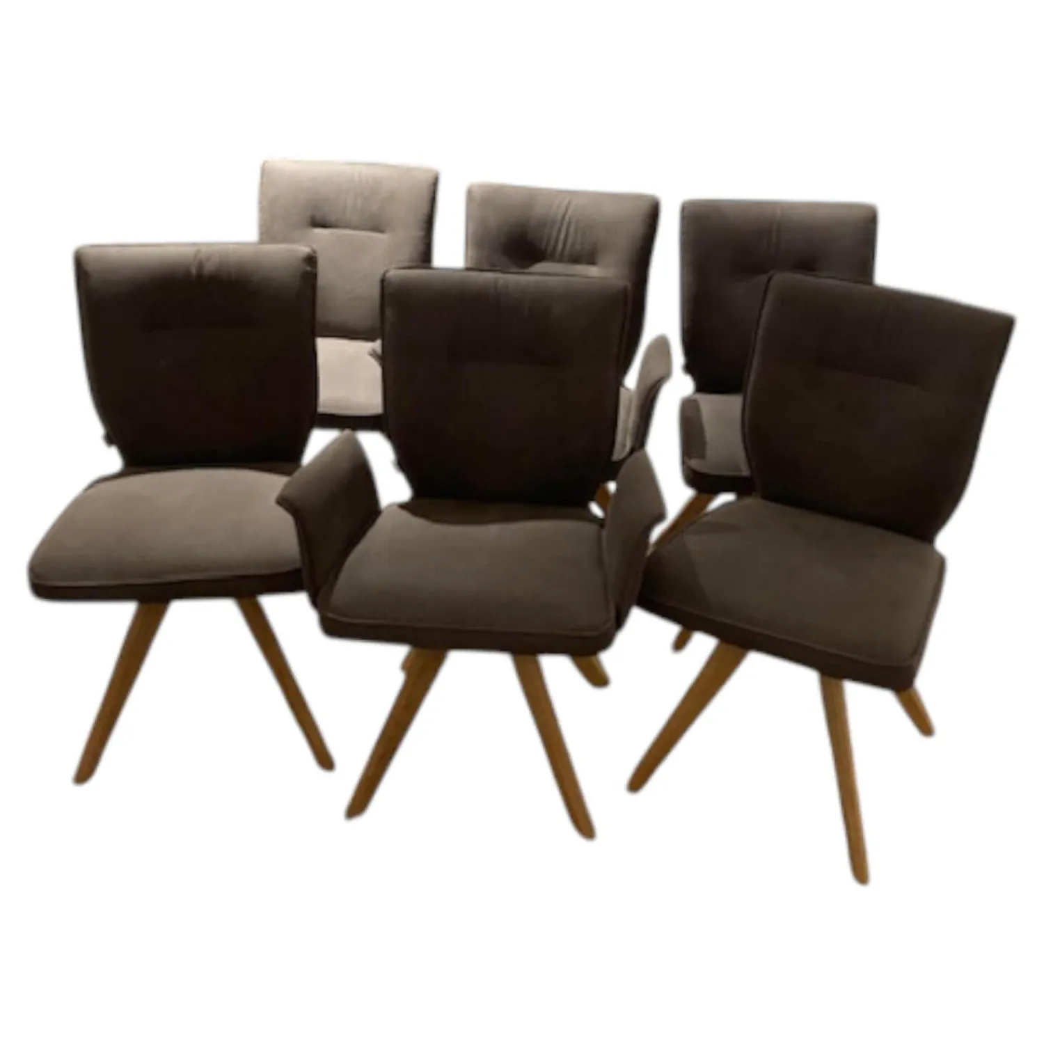 Natura Stuhlsets|6er-Set Stuhl Westmore Stoff Texel Schlamm Braun Grau