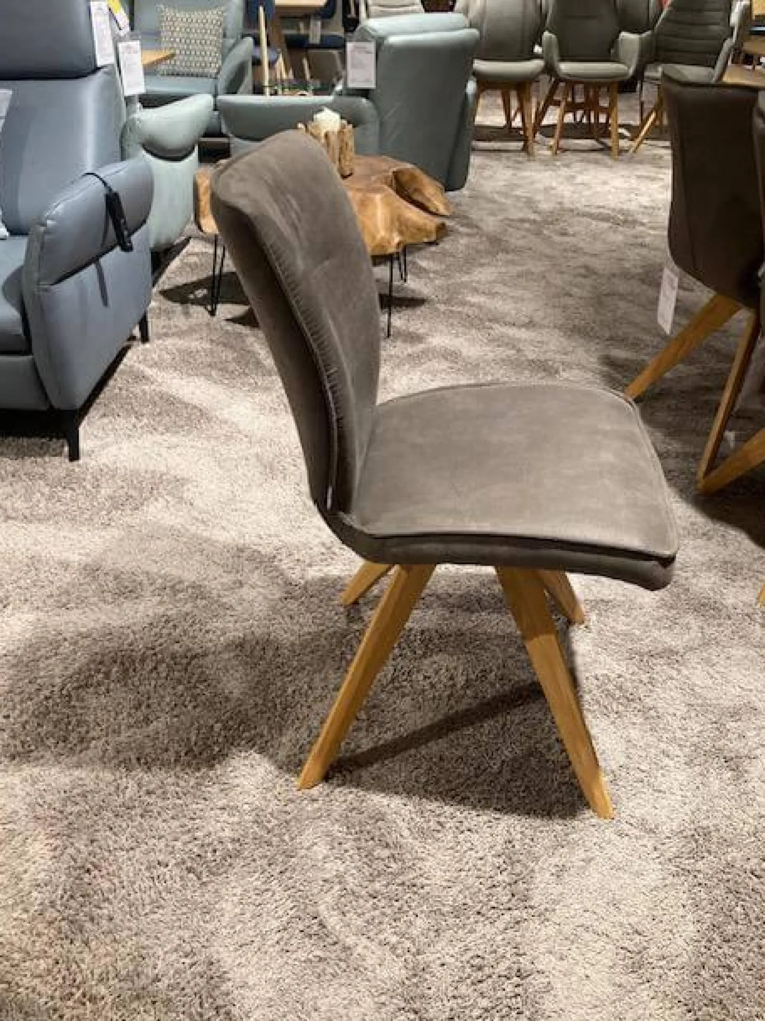 Natura Stuhlsets|6er-Set Stuhl Westmore Stoff Texel Schlamm Braun Grau