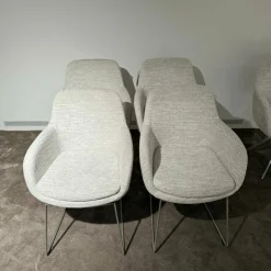 Musterring Stuhlsets|6er-Set Tavia Schalensessel Stoff JAB 16070 Grau Kufengestell Edelstahl