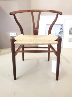 Carl Hansen & Søn Stuhlsets|6er-Set Y-Stuhl Ltd. Edition Mahagoni Schleiflack Natur Geflecht