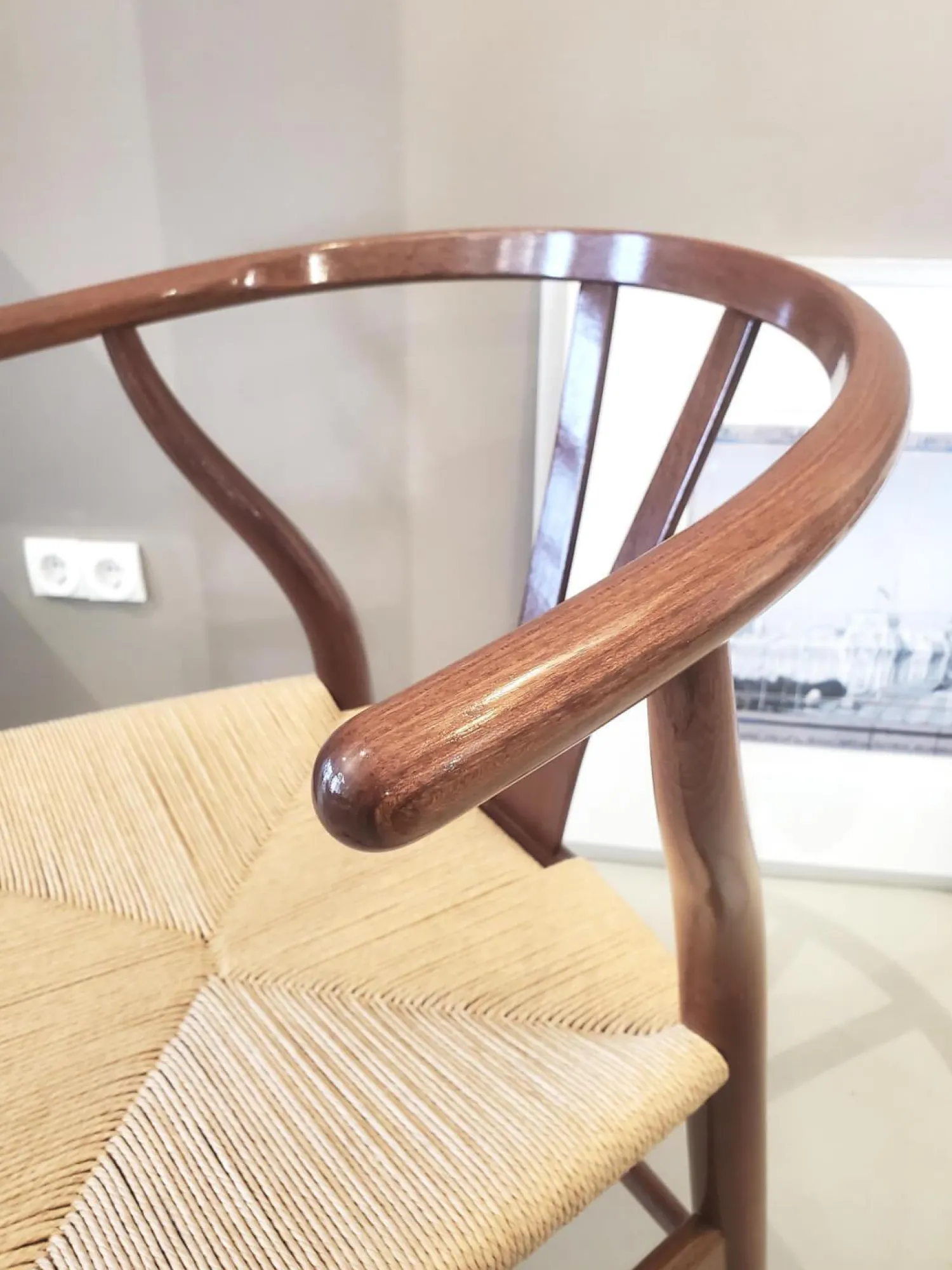 Carl Hansen & Søn Stuhlsets|6er-Set Y-Stuhl Ltd. Edition Mahagoni Schleiflack Natur Geflecht