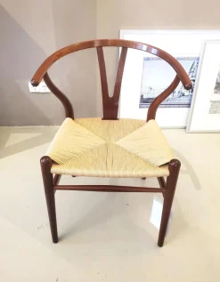 Carl Hansen & Søn Stuhlsets|6er-Set Y-Stuhl Ltd. Edition Mahagoni Schleiflack Natur Geflecht