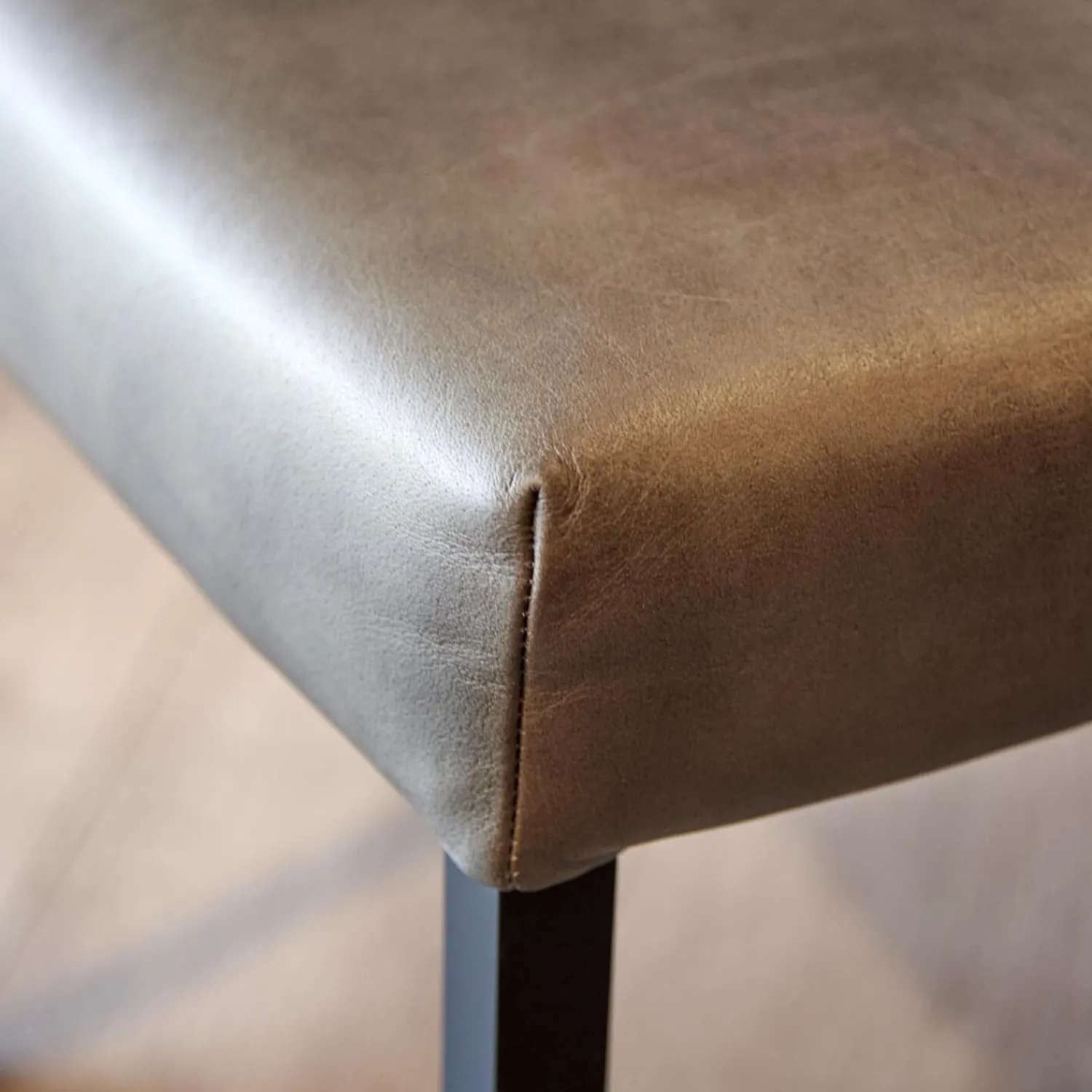 WK Wohnen Stuhlsets|6er-Stuhl Set WK 700 Leder Dakar Classic Greystone Gestell Edelstahl Quadratrohr