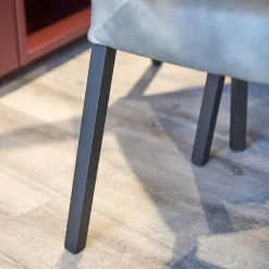 WK Wohnen Stuhlsets|6er-Stuhl Set WK 700 Leder Dakar Classic Greystone Gestell Edelstahl Quadratrohr