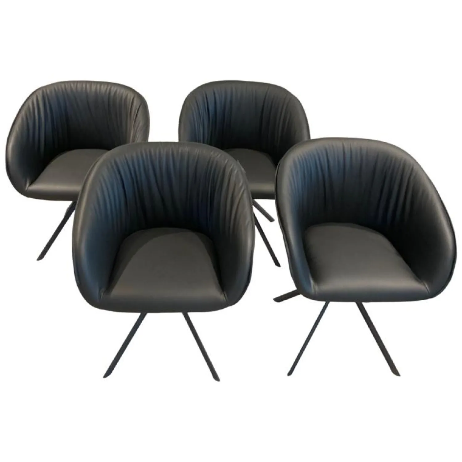 Musterring Stuhlsets|4er-Stuhlset Trevor Alva Leder Schwarz mit Drehfunktion