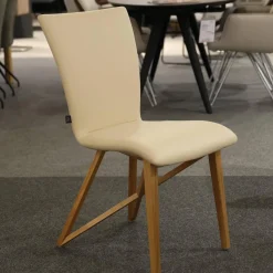 Bacher Essgruppen|Essgruppe Aiden Und Acos Eiche Massiv Natur Gewachst Leder Genua Ivory Creme